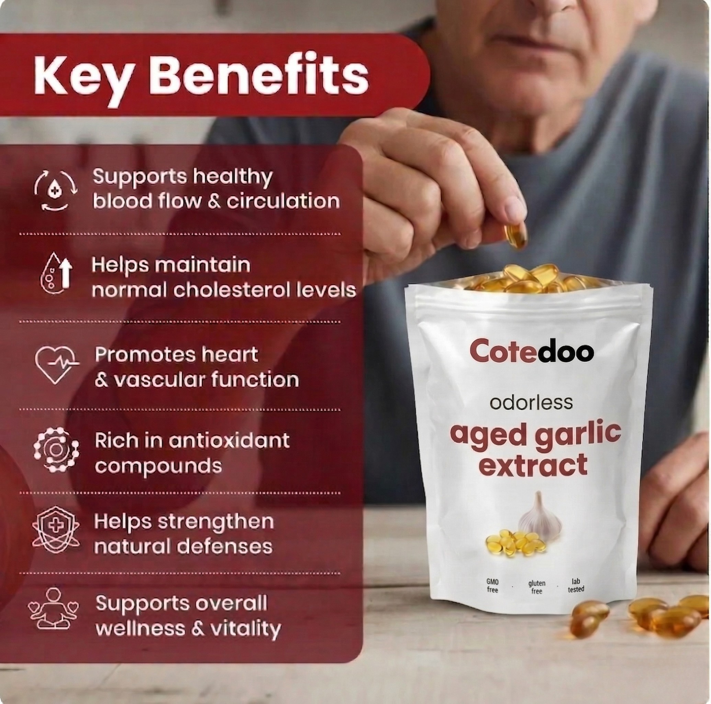 Aged Garlic Extract - 7500mg Odorless Softgels